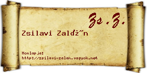 Zsilavi Zalán névjegykártya